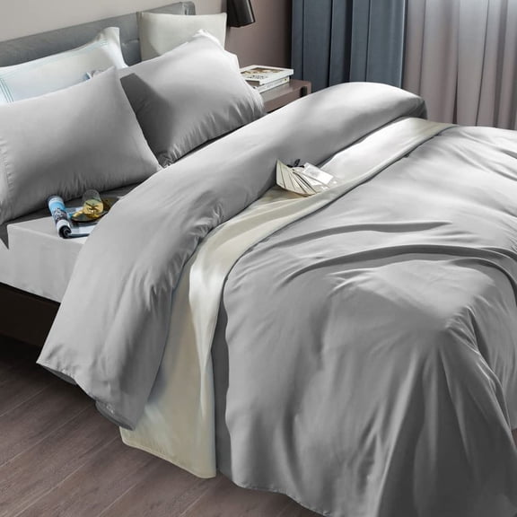 Super Soft Microfiber 6 Piece Bed Sheet Set with Deep Pockets for King Mattress Grey