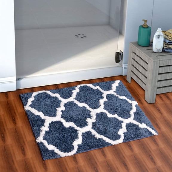 Super Soft Microfiber Abstract Moroccan Anti-Slip Bath Mat 40x60 CM