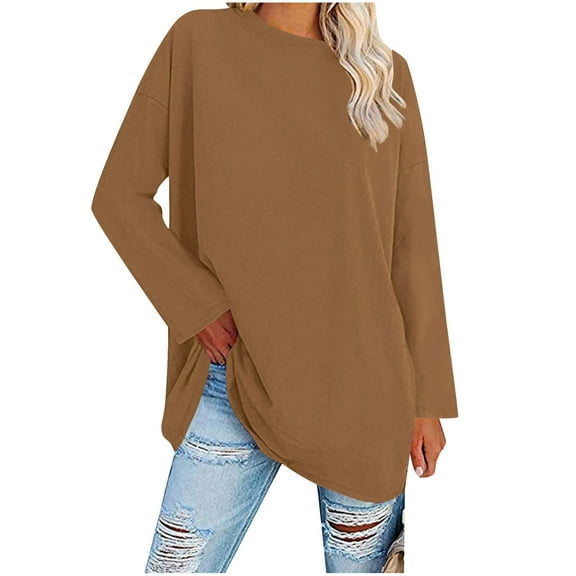 Super Soft Mingw Womens 2XL Long Sleeve Basic T Shirts Comfort Soft Loose Fit Plain Tee Pullover Cotton Clothes