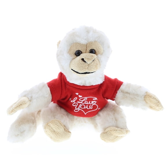 Super Soft Plush Dollibu White Squirrel Monkey Red I Love You Shirt Valentines Plush