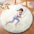 thumbnail image 1 of Super Soft Plush Round Rug Mat Fluffy White Carpets For Living Room Home Decor Bedroom Kid Room Decoration Salon Thick Pile Rug, 1 of 9
