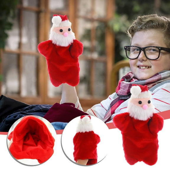 Super Soft Plush Santa Claus Hand Puppet Doll Toy For Kids Christmas Storytelling Holiday Fun