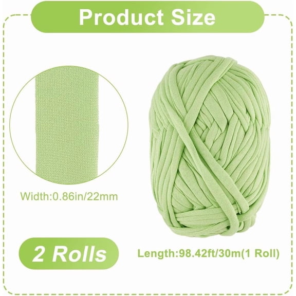 Super Soft Polyester Yarn For Hand Knitting Thick Thread Green Yellow 22x0.3mm about 32.81 Yards(30m)/Skein