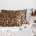thumbnail image 1 of Super Soft Satin Pillowcase Set of 2, Hair-friendly Satin Pillow Case with Envelope Closure, King Size, 20 x 36 inches, Yellow Leopard, 1 of 7
