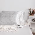 thumbnail image 1 of Super Soft Satin Pillowcase Set of 2, Hair-friendly Satin Pillow Case with Envelope Closure, Queen Size, 20 x 30 inches, White Marbling, 1 of 7