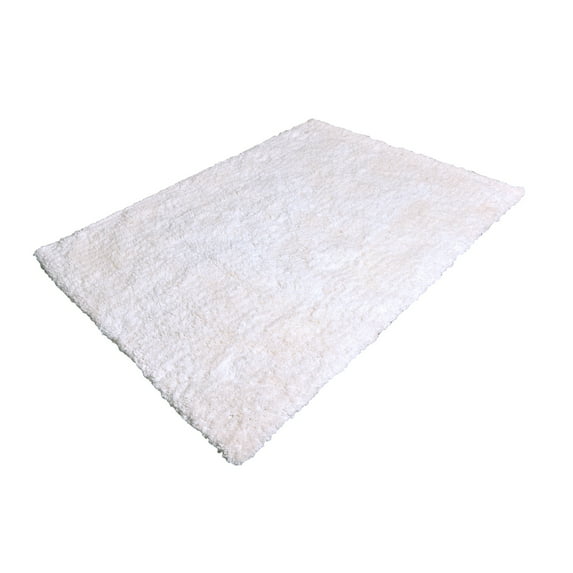 Super Soft Shag Rug Snow White Premium Microfiber Handmade Shaggy Rug, 27"x45"