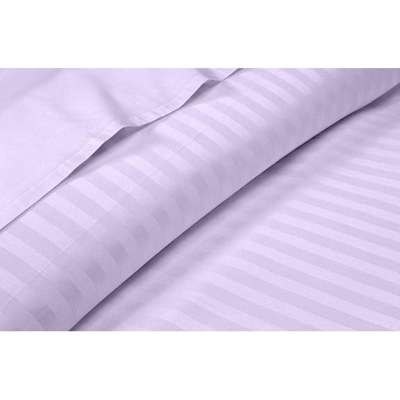 LINEN SHEETS Sheet Set 4 PC-Fitted Sheet with 30" Deep Pocket, 100% Egyptian Cotton, 300 TC, Hotel Quality Sheet Set-Lavender Stripe, King Size
