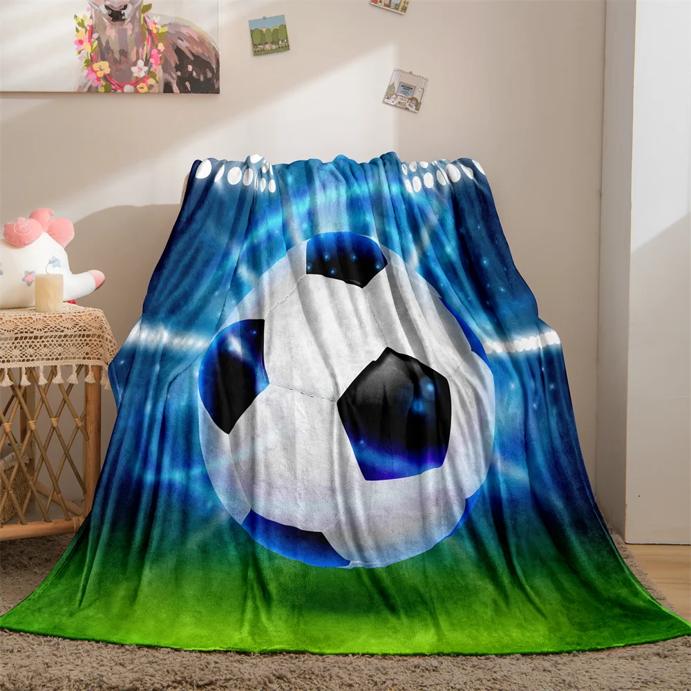 Super Soft Soccer Blanket Lightweight Cozy 3D Printed Blankets for