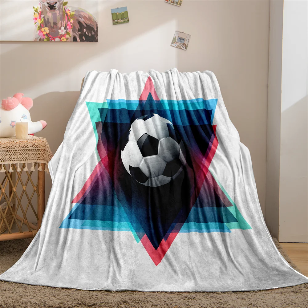 Super Soft Soccer Blanket Lightweight Cozy 3D Printed Blankets for
