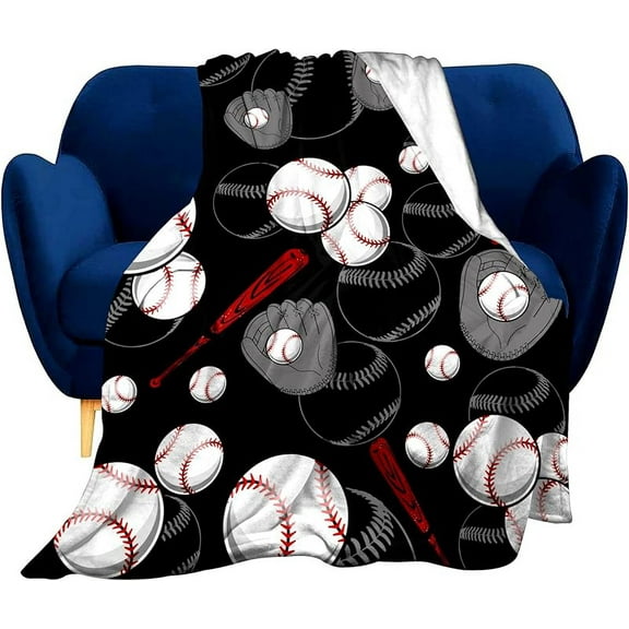 Super Soft Soccer Blanket Lightweight Cozy 3D Printed Flannel Baseball Basketball Throw Blankets for Sport Fans Kids Adults Gifts 50"X40"