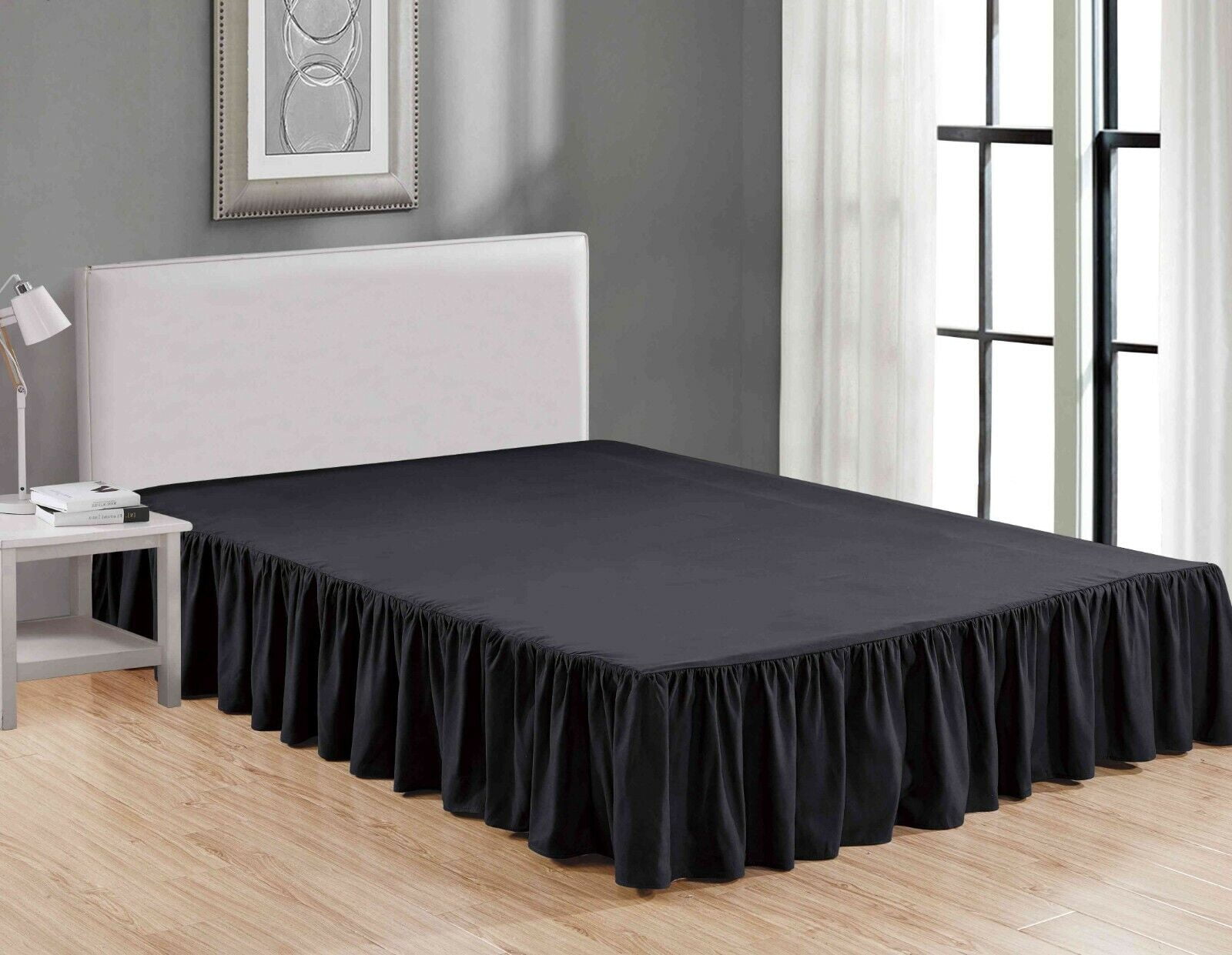 Super Soft Solid Brushed Microfiber 14" Gathered Bed Skirt/ Dust Ruffle