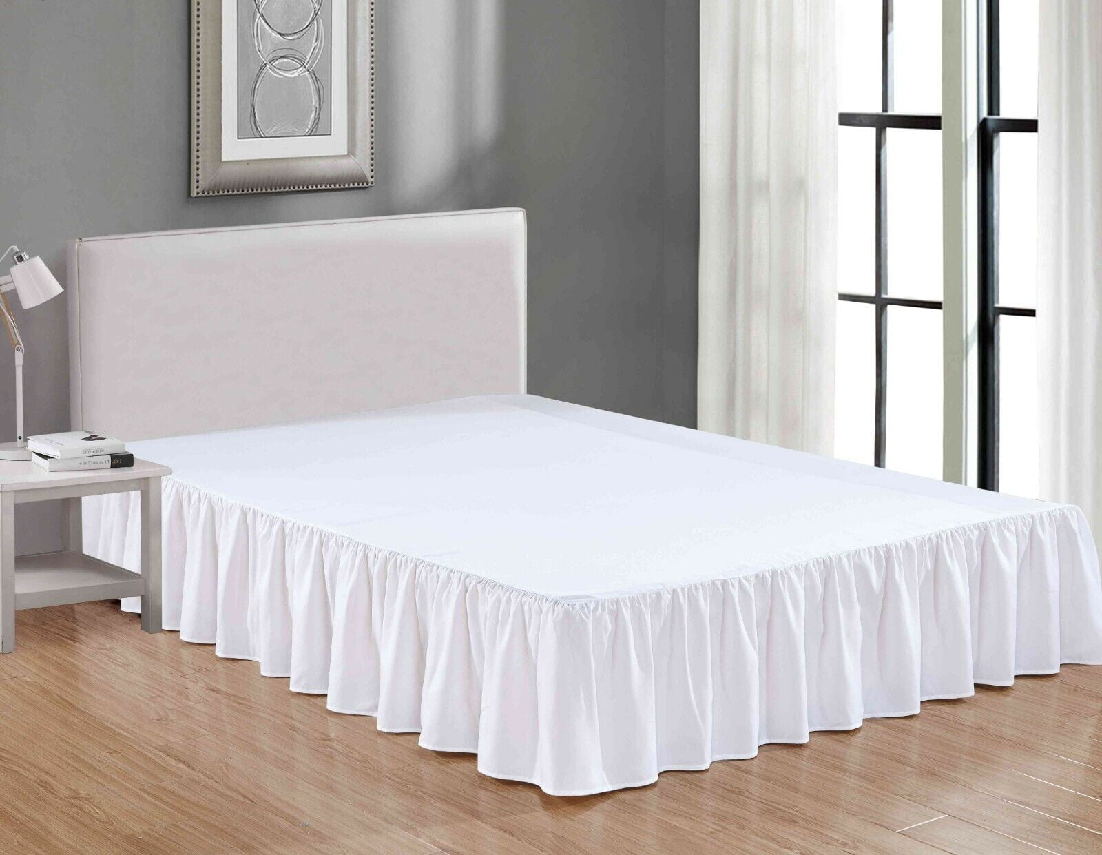 Super Soft Solid Brushed Microfiber 14" Gathered Bed Skirt/ Dust Ruffle