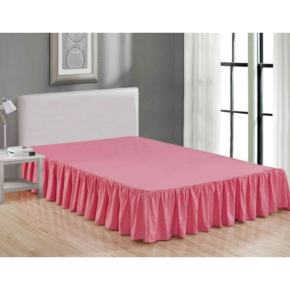 Super Soft Solid Brushed Microfiber 14" Gathered Bed Skirt/ Dust Ruffle