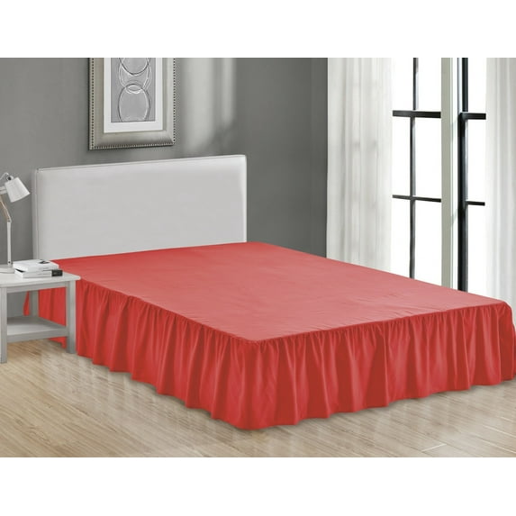 Super Soft Solid Brushed Microfiber 14" Gathered Bed Skirt/ Dust Ruffle