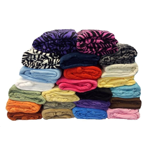 Super Soft Solid Fleece Throw Blanket Pink Zebra - Twin Size