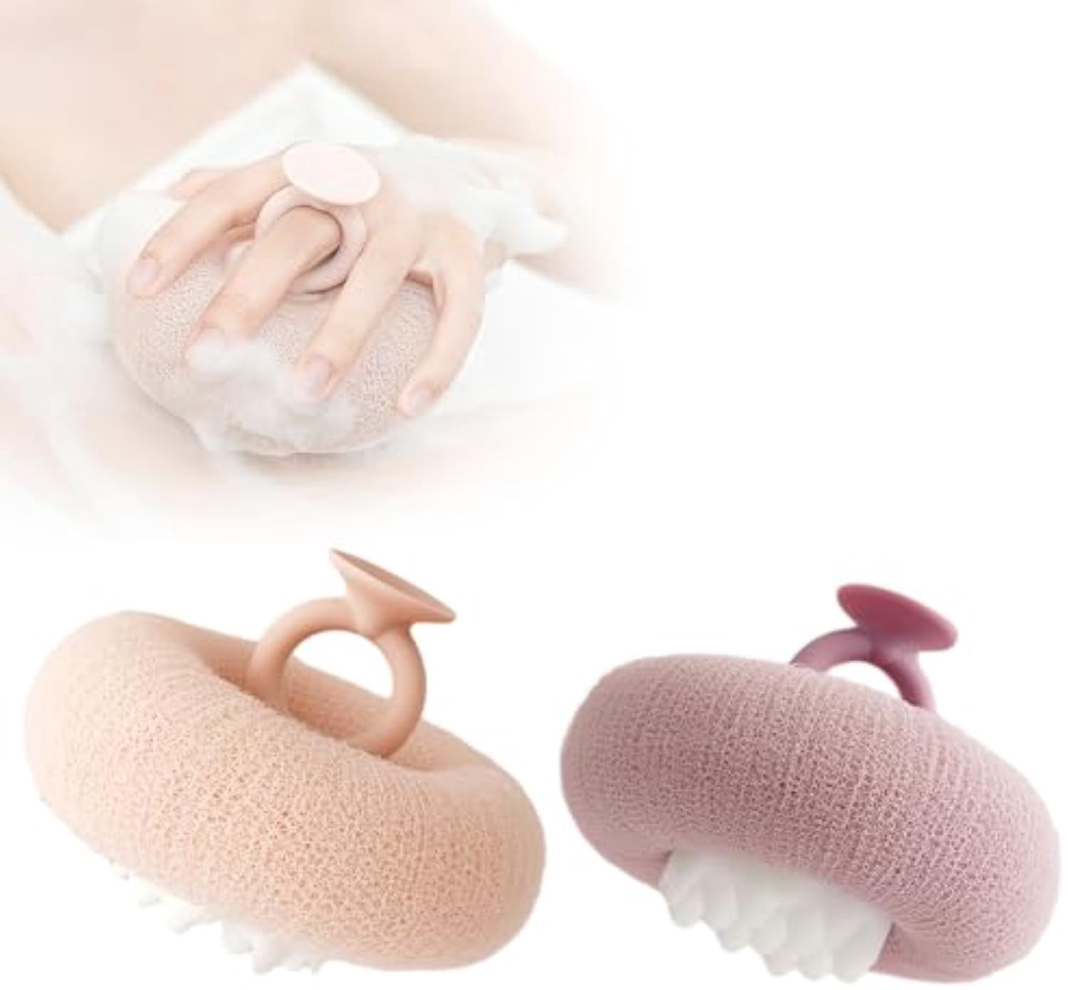 Super Soft Sunflower Suction Cup Bath Ball & Body Scrubber - 2-in-1 Mesh Pouf For Shower