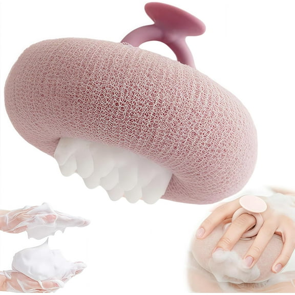 Super Soft Sunflower Suction Cup Bath Ball, 2025 New 2 in 1 Sunflower Exfoliating Body Scrubber, Sponge Mesh Pouf Shower Ball for Women, Men Shower (Green)