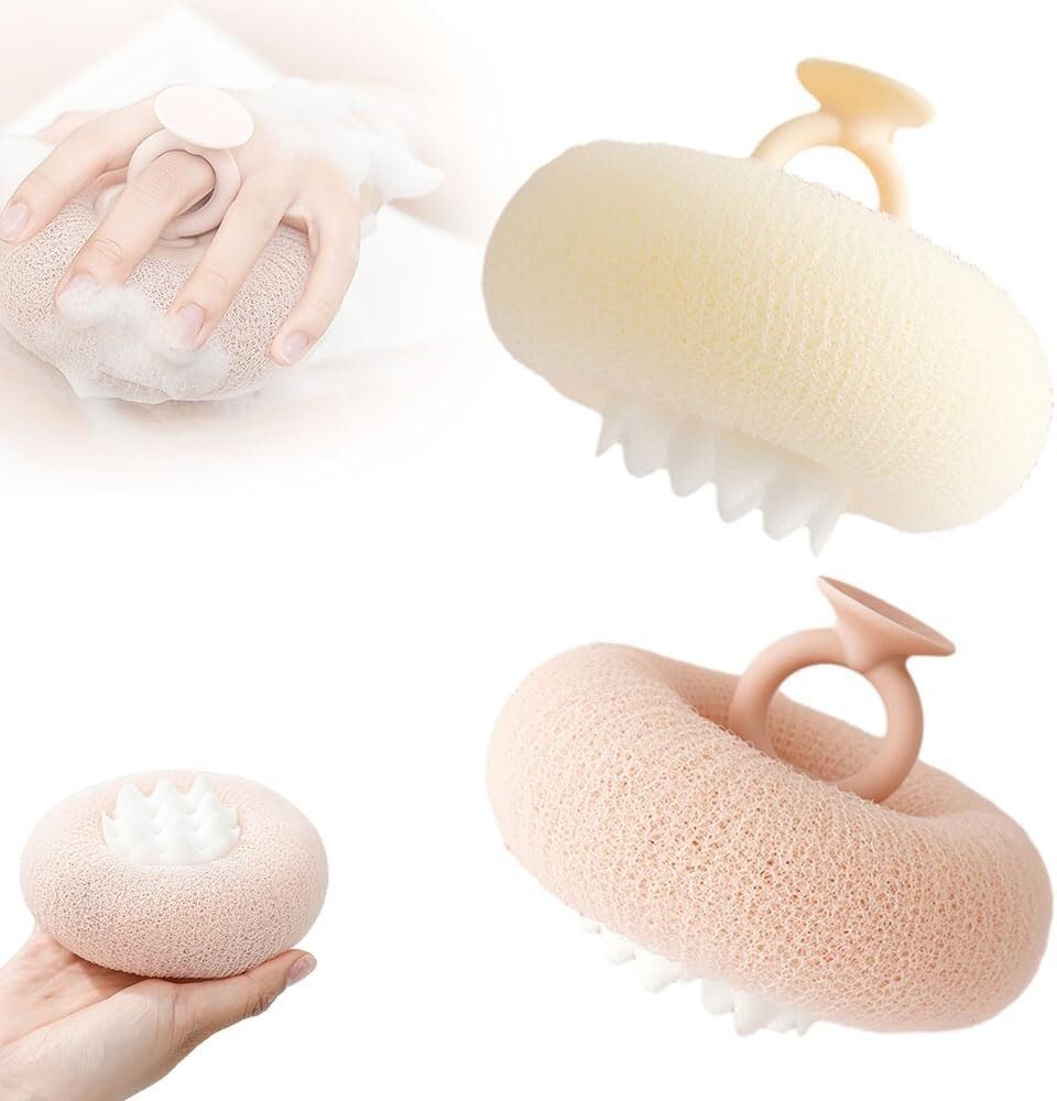 Super Soft Sunflower Suction Cup Bath Ball, Exfoliating Luffa Body ...