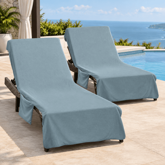 Super Soft & Thick Lounge Chair Towel Cover (pack Of 2) Beach With ...