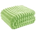 thumbnail image 1 of Super Soft Throw Blanket, 70X100 In, Ribbed Flannel, Soft Throw Blankets for Couch, Temperature Regulation, Indoor Relaxation, Mint Green, 1 Pc, 1 of 7