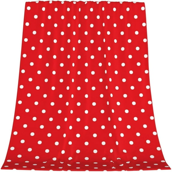 Super Soft Throw Blanket for Girls Women Red and White Polka Dot Blanket Mom Girlfriend Gifts Lightweight Warm Cozy Decorative Throws for Travel Couch Bed Sofa 60x80inch