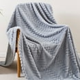 thumbnail image 1 of Super Soft Throw Blanket Premium Silky Flannel Fleece 3D Ribbed Jacquard Lightweight Bed Blanket All Season Use, 1 of 6