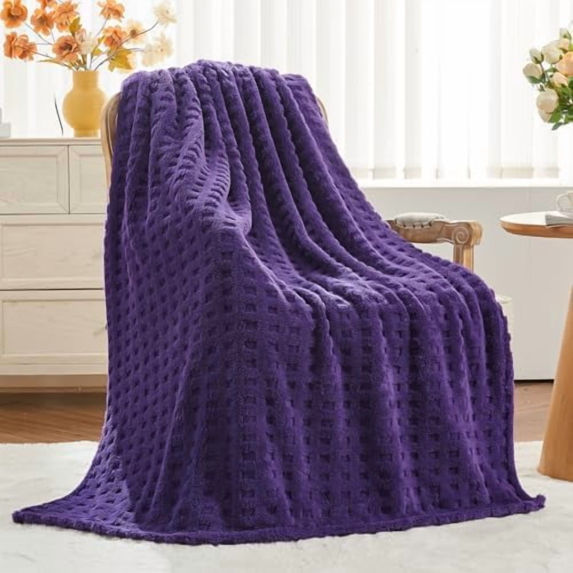 Dark Purple Throw Blanket