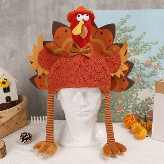 Super Soft Turkey Hat with Long Legs – Festive Thanksgiving Decoration, Suitable for Christmas Parties & Harvest Season Celebrations, Boosts Holiday Atmosphere