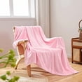 thumbnail image 1 of Super Soft Twin Blanket Pink Premium Silky Flannel Fleece Leaves Pattern Lightweight Bed Blanket All Season Use (Pink, Twin(60"x80")), 1 of 4