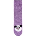 thumbnail image 1 of BambooMN Women's Super Soft Warm Cute Animal Non-Slip Fuzzy Fluffy Crew Winter Home Socks, Purple Panda Extra Large - 1 Pair, 1 of 6