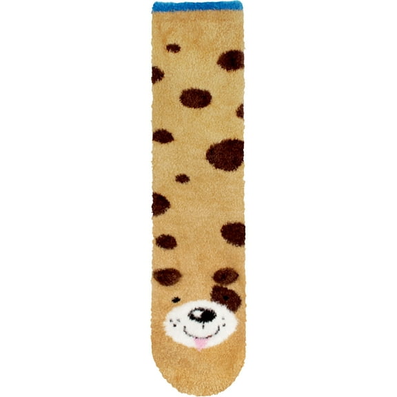 BambooMN Women's Super Soft Warm Cute Animal Non-Slip Fuzzy Fluffy Crew Winter Home Socks, Dog Extra Large - 1 Pair