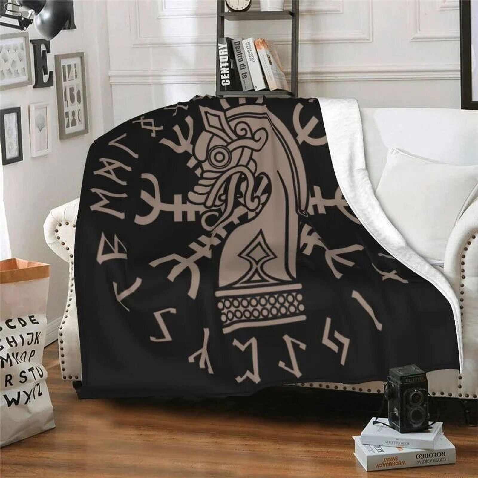 Super Soft Warm Fashion Bedroom Couch Sofa Bed Decor Kids Adults Gifts Dragons Viking Vegvisir