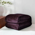 thumbnail image 1 of Super Soft Warm Flannel Fleece Plush Microfiber Bed Throw Blanket Queen - Purple, 1 of 5