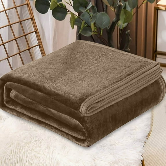 Super Soft Warm Fleece Blanket, 70x100cm Solid Color Throw for Sofa, Bedding & Home Decor