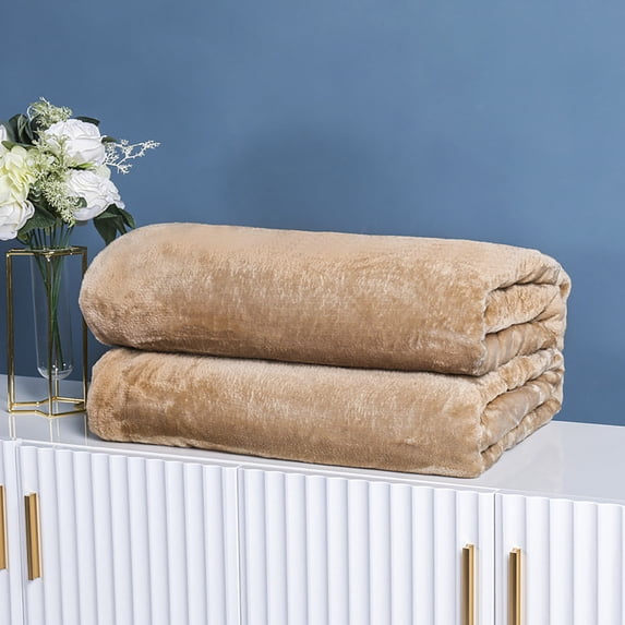 Super Soft Warm Fleece Blanket Throw | 100x120cm Solid Throw Rug | Cozy Couch Sofa Bedding | All-Season Flannel Blanket for Home Décor | Machine Washable