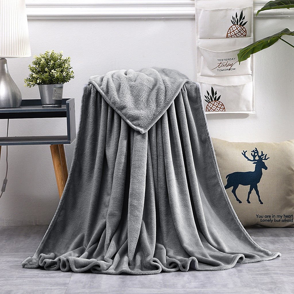 Super Soft Warm Solid Warm Micro Plush Blanket Throw Rug Sofa Bedding