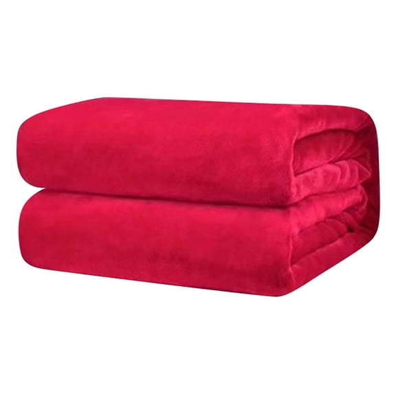 Super Soft Warm Solid Warm Micro Plush Fleece Blanket Throw Rug Sofa Bedding,27.6" x 19.7" -Red