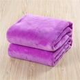 thumbnail image 1 of Super Soft Warm Solid Warm Micro Plush Fleece Blanket Throw Rug Sofa Bedding Polyester Blanket,Purple ,Other Mixed Materials, 1 of 2