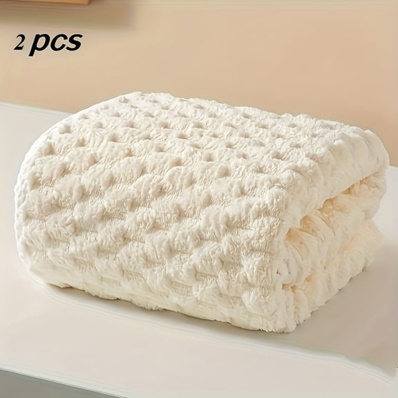 Super Soft Woven Microfiber Bath Towels - 2 Pack/Beige, Ultra Absorbent & Quick Dry