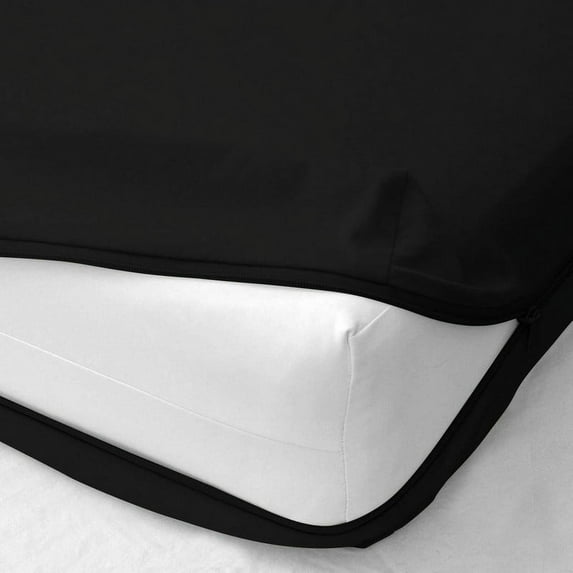 Super Soft Zipper Fitted Sheet 1 Piece Only with 18 Inch Deep Pocket, 450 Thread Count, 100% Cotton-Sateen Weave Zipper Fitted Sheet-Twin-XL Size-Chocolate Solid