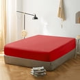 thumbnail image 1 of Super Soft and Durable​​ Microfiber Fitted Sheet, Machine Washable Fitted Bed Sheet with 15 inches Deep Pocket, Full, 54 x 75 inches, Red, 1 of 7