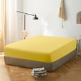 thumbnail image 1 of Super Soft and Durable​​ Microfiber Fitted Sheet, Machine Washable Fitted Bed Sheet with 15 inches Deep Pocket, Twin-XL, 39 x 80 inches, Yellow, 1 of 7