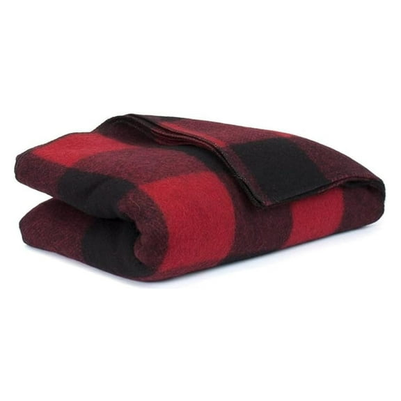 Super Soft and Warm Wool Red/Black Plaid Blanket - Twin Size