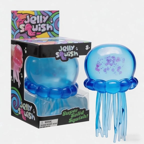 Super Solid Jelly Squish Jellyfish Fidget Toy, Squishy with Flexible Tentacles, Stress Relief for ADHD Support & Classroom Prizes