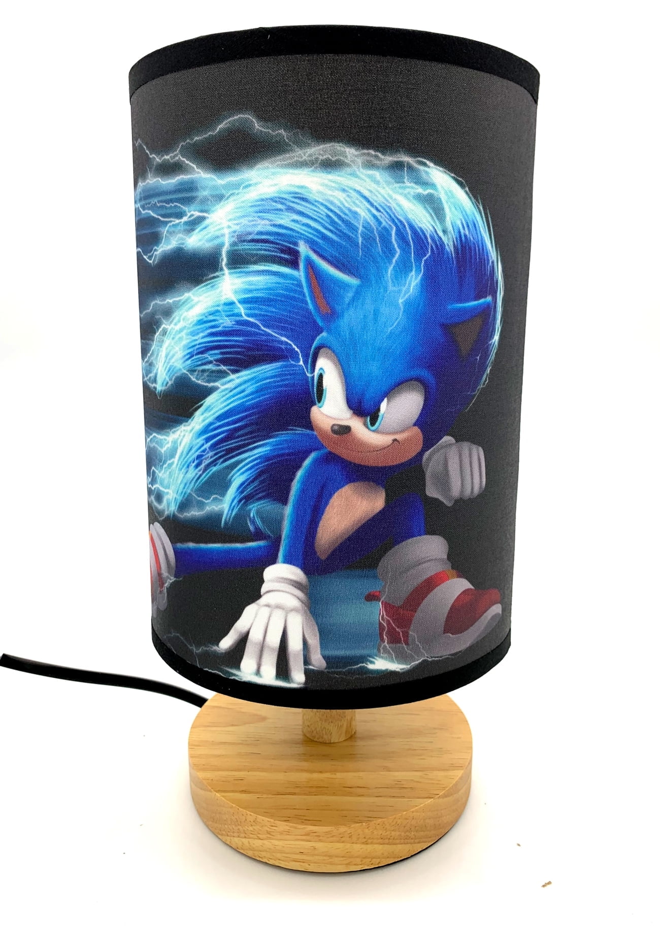 Super Sonic Bedside Night Light Table Lamp Wood Base Room Decoration or Great Gift Ideas