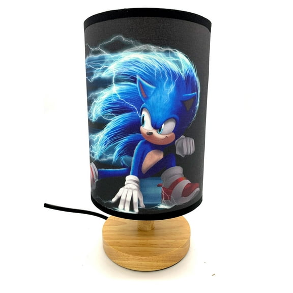 Super Sonic Bedside Night Light Table Lamp Wood Base Room Decoration or Great Gift Ideas