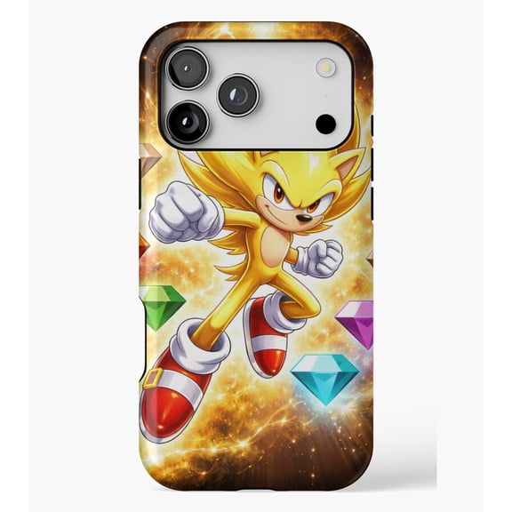 Super Sonic – Chaos Emerald Power M3018, Protective Case for iPhone 17 16 15 14 13 12 11 Pro Max – Modern Unisex Style