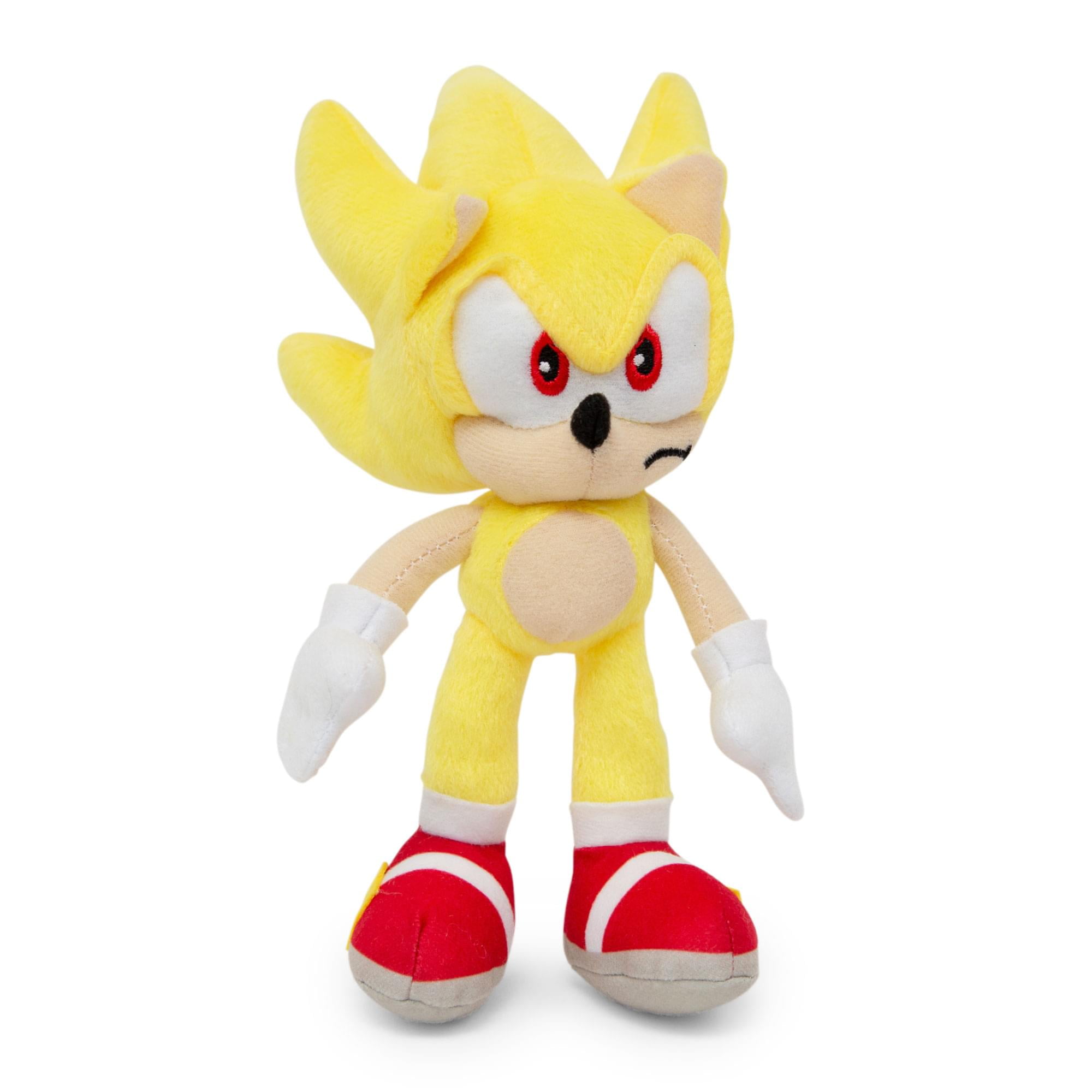 SONIC THE HEDGEHOG Super Sonic - Yellow Plush Doll Key Chain Coin Bag Clip On 8" Soft Plush