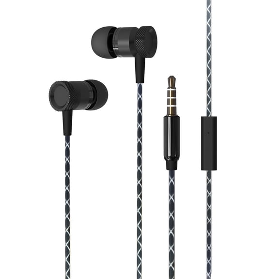 Super Sound Metal 3.5mm Stereo Earbuds/ Headset for Xiaomi Poco M4 Pro, Redmi Note 11 Pro+ 11 Pro, Black Shark 4S Pro, 10 Lite, 9i 9A Sport, Poco C31, 9 Activ, (Black) - w/ Mic