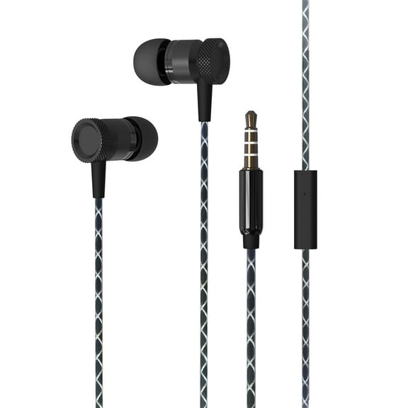 Super Sound Metal 3.5mm Stereo Earbuds/ Headset for HTC Wildfire E3,R70, Exodus 1s,Micromax In 2b, In 1 (Black) - w/ Mic